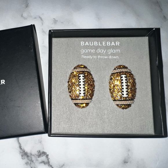BaubleBar Game Day Glam Football Earrings - Picture 4 of 4